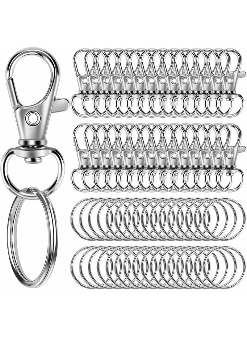 60PCS Keychain Making Kit, Including 30PCS Keychain Clips Hooks and 30PCS Key Chain Rings, Keychain Accessories, Lobster Claw Clasps with Keychain Rings for Crafts - Image 1